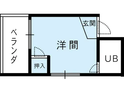 第2昭和町マンション(ワンルーム/4階)の間取り写真
