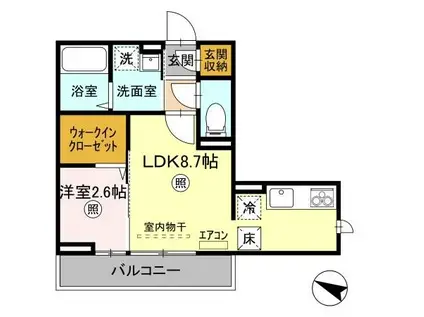 D-ROOM天久保(1LDK/2階)の間取り写真