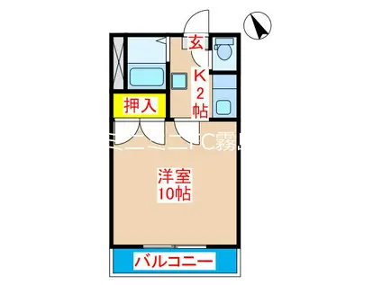 サンハウス(1K/3階)の間取り写真