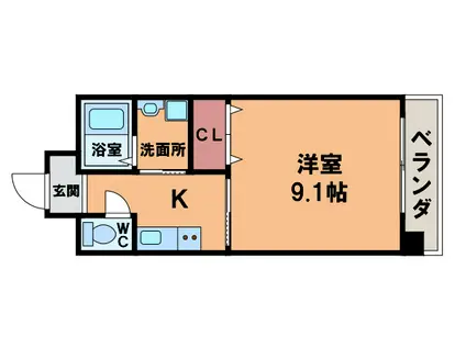 REBANGA阿倍野AP(1K/2階)の間取り写真