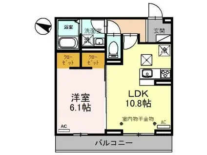 ソレイユ ラ コリーヌ東川口(1LDK/1階)の間取り写真