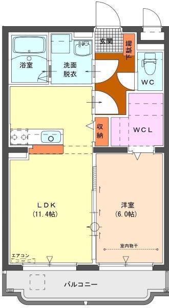 ブライトリプレイス(1LDK/3階)の間取り写真