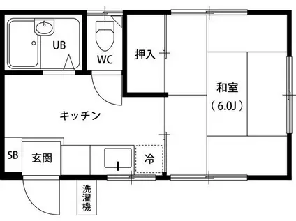上野ハイツ(1K/1階)の間取り写真