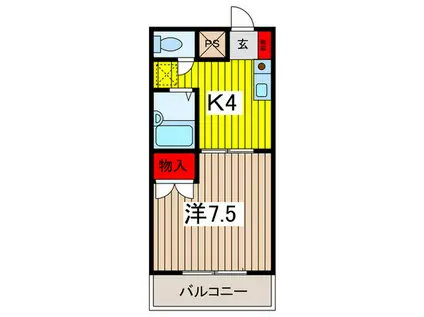 石井ハイツ(1K/2階)の間取り写真