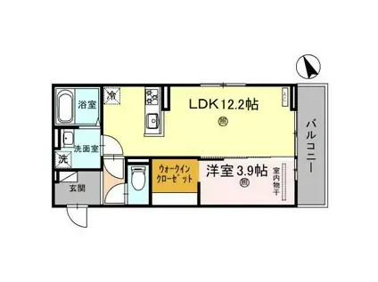 ラ・トレフルせいまII(1LDK/2階)の間取り写真
