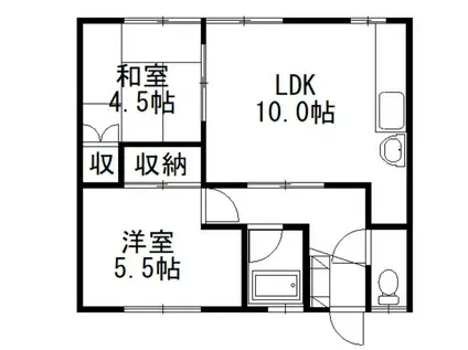 喜代丸ハイツ(2LDK/1階)の間取り写真