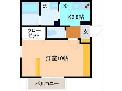 グランメゾン鞍月(1K/1階)の間取り写真