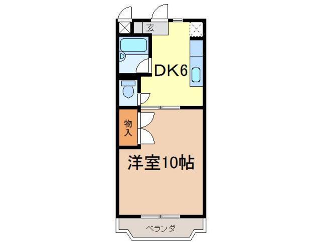 プレミール神田沢(1DK/3階)の間取り写真