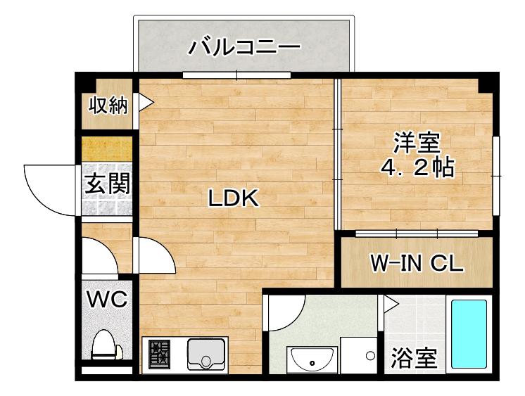 プレミアムパール塚本(1LDK/3階)の間取り写真