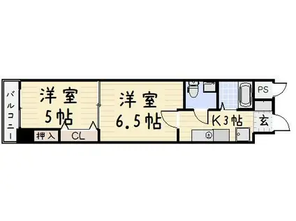 木下鉱産ビル(2K/7階)の間取り写真