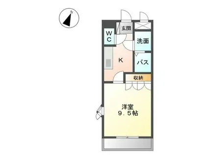 グランチェスタI(1K/2階)の間取り写真