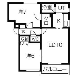 PINOROSSO(2LDK/3階)の間取り写真