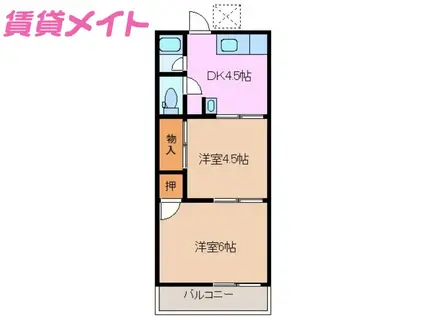 DAYTONA(2DK/2階)の間取り写真