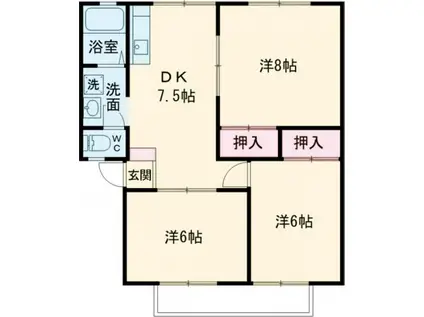 サンハイツ桜(3DK/2階)の間取り写真