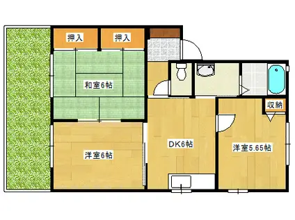 ディアスミドリA(3DK/1階)の間取り写真