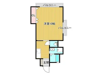リブエールT(1K/1階)の間取り写真