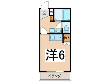 MAISON DE RAISIN(ワンルーム/1階)の間取り写真