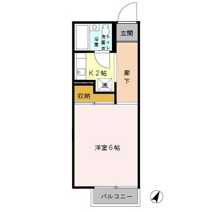 サンコーポ(1K/2階)の間取り写真