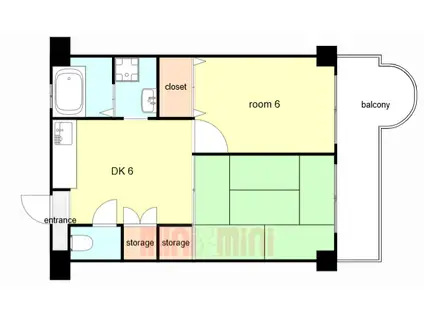 ネクステージ塚口5番館(2DK/2階)の間取り写真