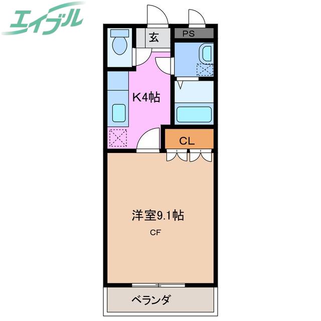 フォレスト・ヴィラI(1K/1階)の間取り写真