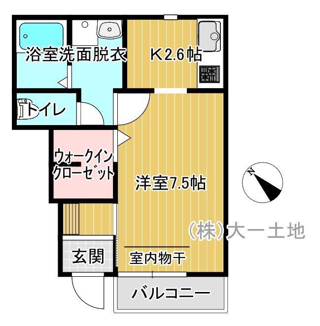 クレスト桜町(1K/1階)の間取り写真