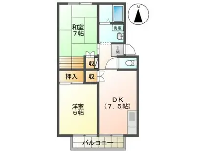 カーザステラ(2DK/2階)の間取り写真