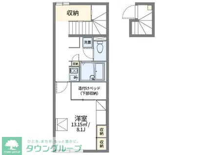 レオパレスサンリーブIII(1K/2階)の間取り写真