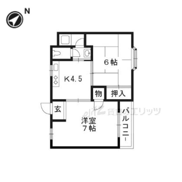 登町ハイツ(2DK/1階)の間取り写真