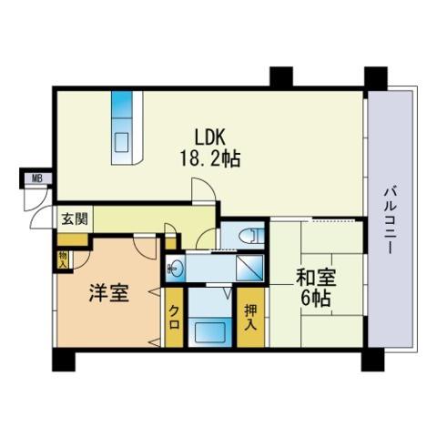 グランドゥール・オニクラ(2LDK/4階)の間取り写真