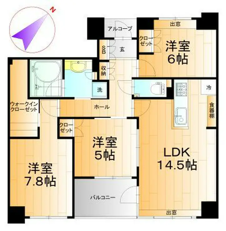 メビウスブレイン西千葉 6階階 間取り