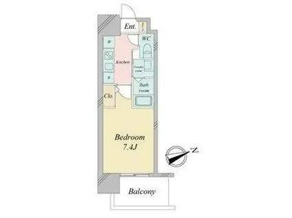 リバーコート砂田橋I(1K/11階)の間取り写真