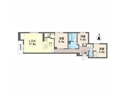 WITHPLUS上熊本駅前(3LDK/1階)の間取り写真