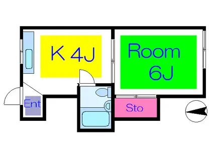 矢吹ハイツ(1K/1階)の間取り写真