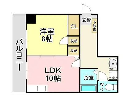 サルヴァトーレ西小倉(1LDK/1階)の間取り写真