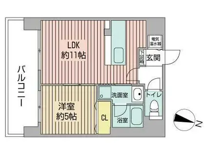 マストライフ知事公館(1LDK/5階)の間取り写真