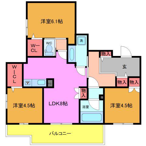 ソフィア南流山(3LDK/3階)の間取り写真