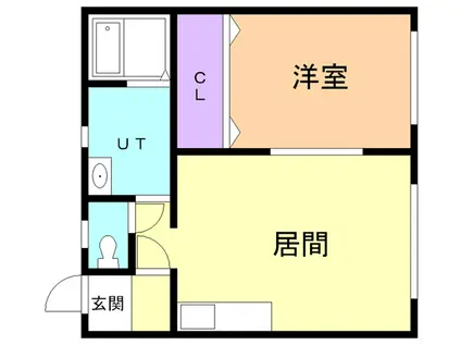 ハイツビバリー(1LDK/2階)の間取り写真