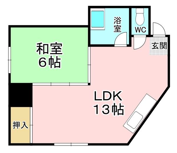 SO中井I(1LDK/2階)の間取り写真