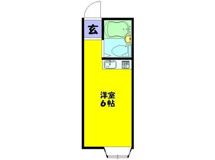 サンライズ鶴瀬(ワンルーム/1階)の間取り写真