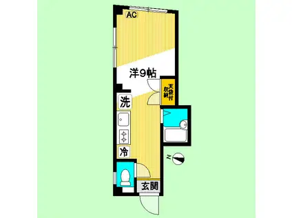 小田切コーポ(ワンルーム/3階)の間取り写真