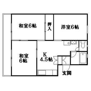 第2大幸ハイツ(3DK/2階)の間取り写真