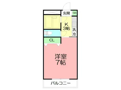 ホロン湘南弐番館(ワンルーム/1階)の間取り写真