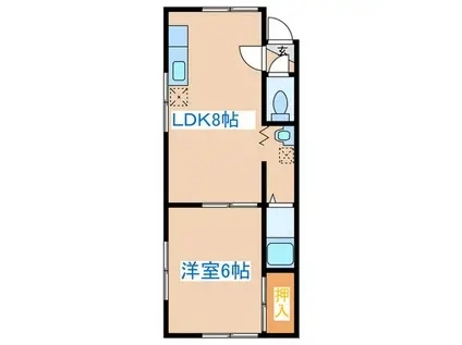 シャトーホワイト(1LDK/3階)の間取り写真