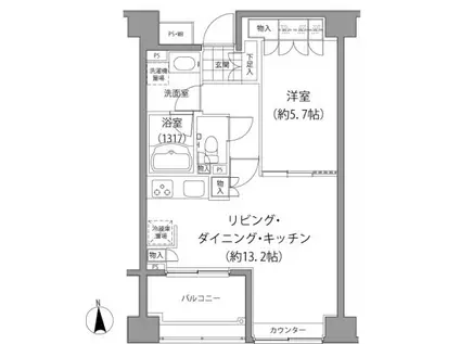 エーデル練馬(1LDK/3階)の間取り写真