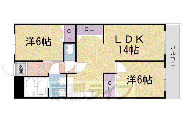 ピアグレース21(2LDK/2階)の間取り写真