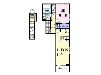 アルバ 涼(1LDK/2階)の間取り写真
