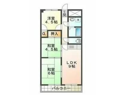 リパルティーレ津新町(3LDK/2階)の間取り写真