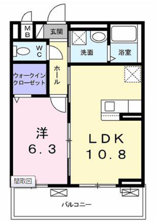 プレッソ・ロートII(1LDK/3階)の間取り写真