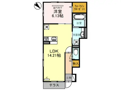ヴィラグレイス(1LDK/1階)の間取り写真