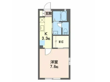 フォーエバー吉澤B(1K/1階)の間取り写真